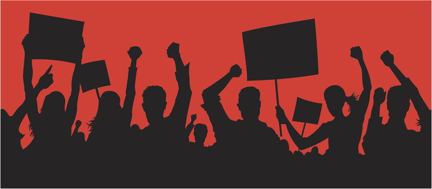 Arga demonstranter